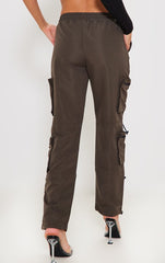 TOGGLE DETAIL CARGO TROUSER-CHOCOLATE