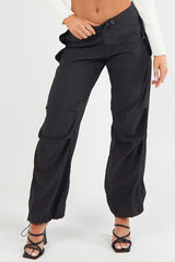 CARGO BAGGY TECH PANT TROUSER-BLACK