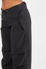 CARGO BAGGY TECH PANT TROUSER-BLACK