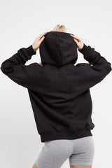 BLACK HOLY SLOGAN OVERSIZED HOODIE