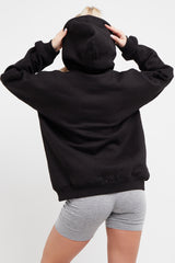 BLACK STYLIST SLOGAN OVERSIZED HOODIE