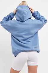 BLUE STYLIST SLOGAN OVERSIZED HOODIE