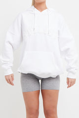 WHITE STYLIST SLOGAN OVERSIZED HOODIE