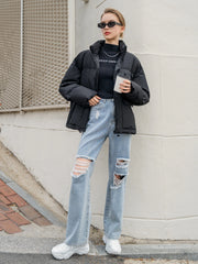 WOMEN'S CASUAL JACKET FRONT CARGO POCKETS
