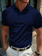 MEN'S SOLID COLOR SHORT SLEEVE POLO SHIRT