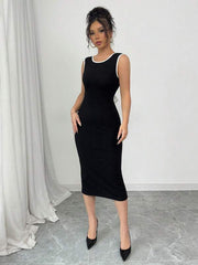 Elegant Sleeveless Backless Dress With Bowknot Design