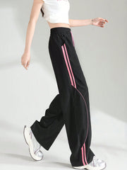 STRIPED STRAIGHT LEG LOOSE CARGO PANTS