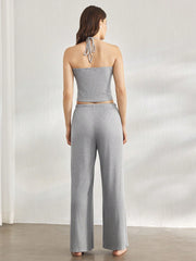 HALTER TOP AND LONG PANTS PAJAMAS SET