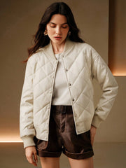 PU LEATHER PADDED BOMBER JACKET