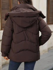 WOMEN'S SOLID COLOR LONG SLEEVE HOODED LONG CASUAL JACKET