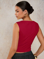 NOTCHED NECK FITTED CAMISOLE