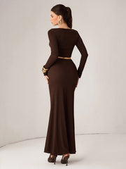 OFF SHOULDER TOP AND MERMAID HEM SKIRT SET