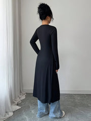 CASUAL SLIM FIT V-NECK THIN KNIT LONG CARDIGAN