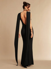 ASYMMETRICAL FITTED MINI DRESS, WITH ITS FLARED SLEEVES AND FRONT TIE