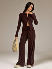RIBBED TOP AND WIDE LEG PANTS