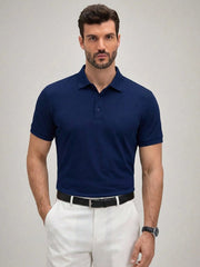 MEN'S SOLID COLOR SHORT SLEEVE POLO SHIRT