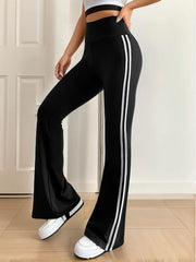 NEW STRIPED TAPE SIDE FLARE LEG PANT