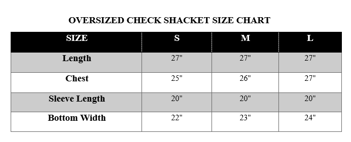 Shacket Sizing OVERSIZED CHECK SHACKET- BROWN – Rising