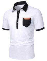 MENS COLOUR BLOCK SHORT SLLEVES POLO SHIRT