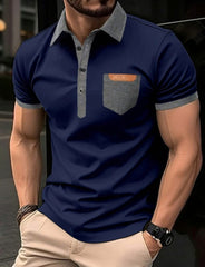 MENS COLOUR BLOCK SHORT SLLEVES POLO SHIRT