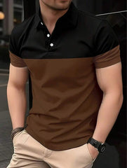 MEN COLOUR BLOCK SHORT SLEEVES  POLO SHIRT