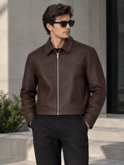 UNISEX WINE LEATHER JACKET