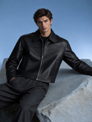 UNISEX WINE LEATHER JACKET