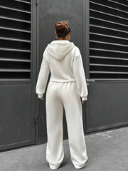 WOMEN'S ZIP-UP HOODED TOP AND PANTS SET