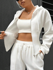 WOMEN'S ZIP-UP HOODED TOP AND PANTS SET