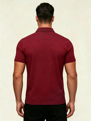 SOLID COLOR SHORT SLEEVE POLO SHIRT