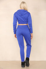 Cropped Zipper Hoodie Cuffed Joggers Lounge Wear