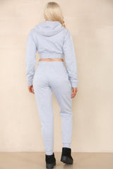 Cropped Zipper Hoodie Cuffed Joggers Lounge Wear