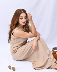 Solid Button Front Vest Jacket & Wide Leg Trousers