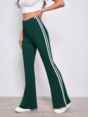 STRIPED SIDE FLARE LEG PANTS