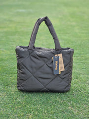 Olive Quilted Tote Bag