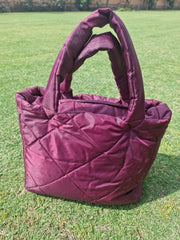 Quilted Tote Bag-Wine