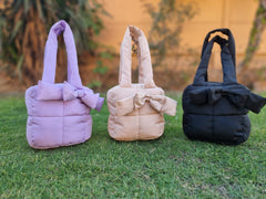 Puffer Bag Bow Tote Bag