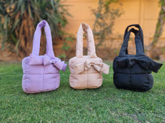 Puffer Bag Bow Tote Bag