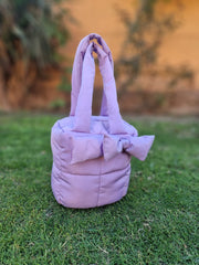 Puffer Bag Bow Tote Bag-Lilac