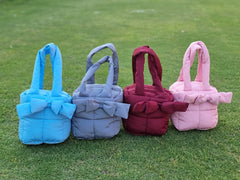 Puffer Bag Bow Tote Bag