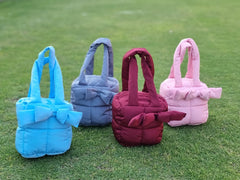 Puffer Bag Bow Tote Bag