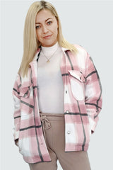 OVERSIZED CHECK SHACKET- PINK