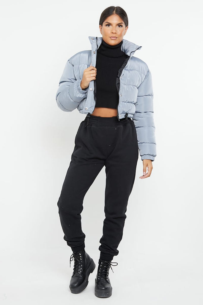 PADDED CROP PUFFER JACKET GREY Rising