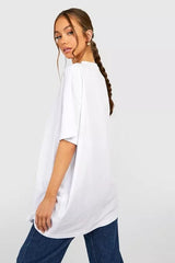 OVERSIZED CREW NECK BASIC TSHIRT-WHITE