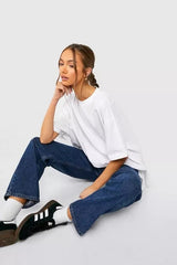 OVERSIZED CREW NECK BASIC TSHIRT-WHITE