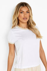 WHITE RINGER FITTED T-SHIRT